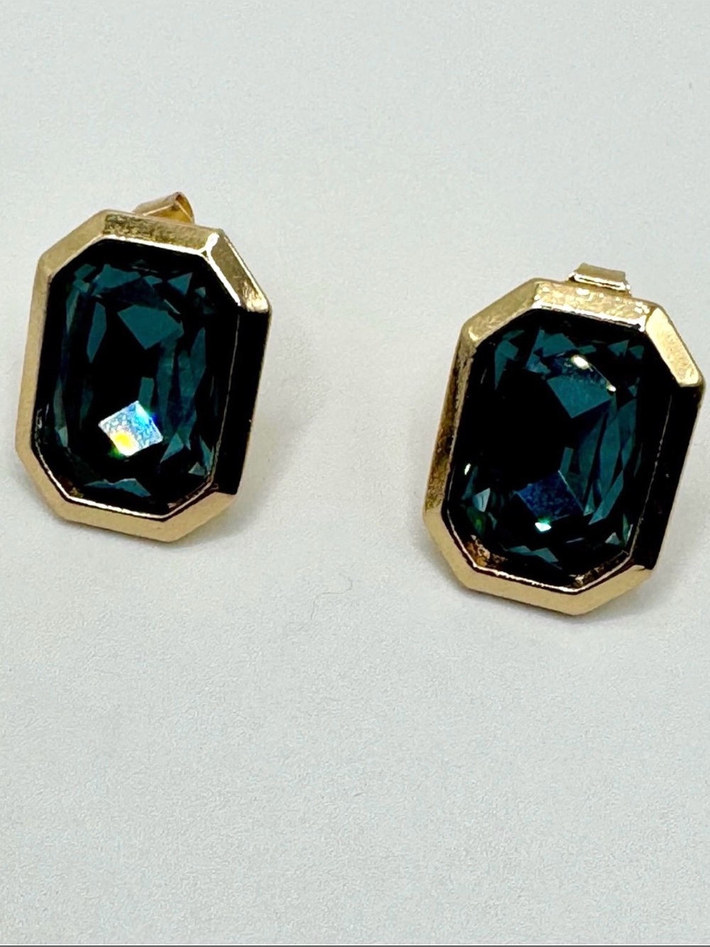 Cloverpost Emerald Green Cubic Zirconia Stud Earrings from Anthropologie